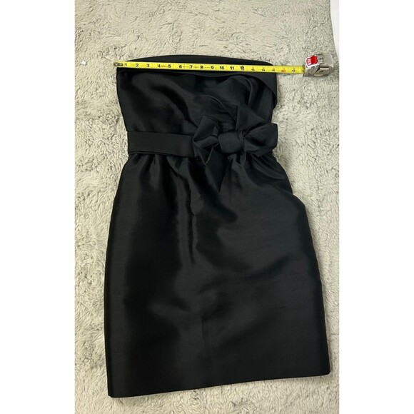 KATE SPADE Kay Dress-Strapless Silk Faille w Bow-Cocktail Party Mini- Black Sz 4 - Picture 7 of 7